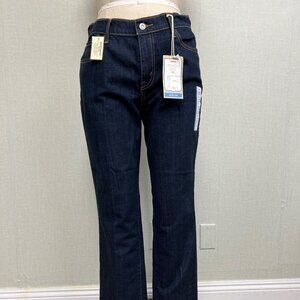 NWT Levis 505 Straight Leg Mid Rise Dark Wash Size 12 Short